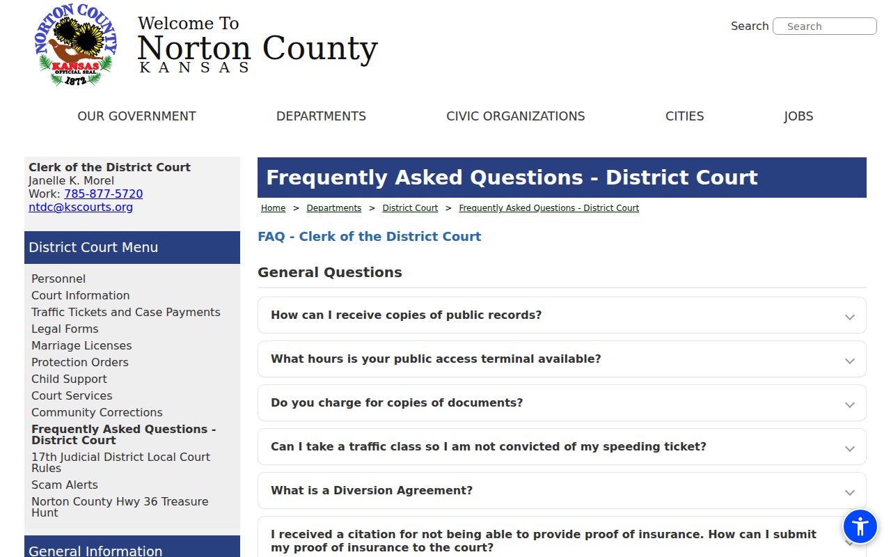 Norton County court calendar date and remote appearance guidance