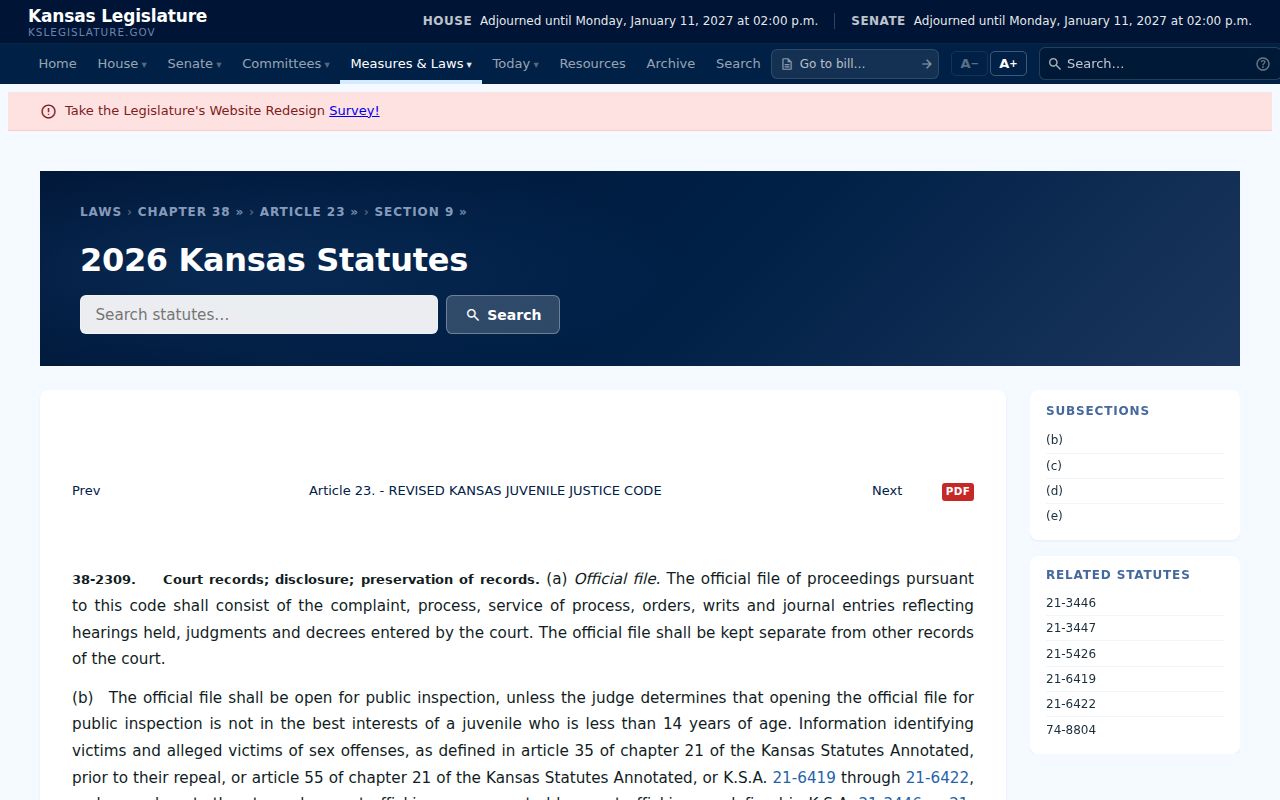 Kansas juvenile court record access statute for Norton County