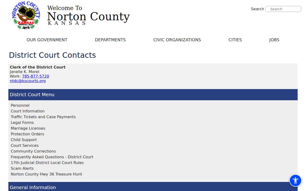 Norton County court docket staff directory